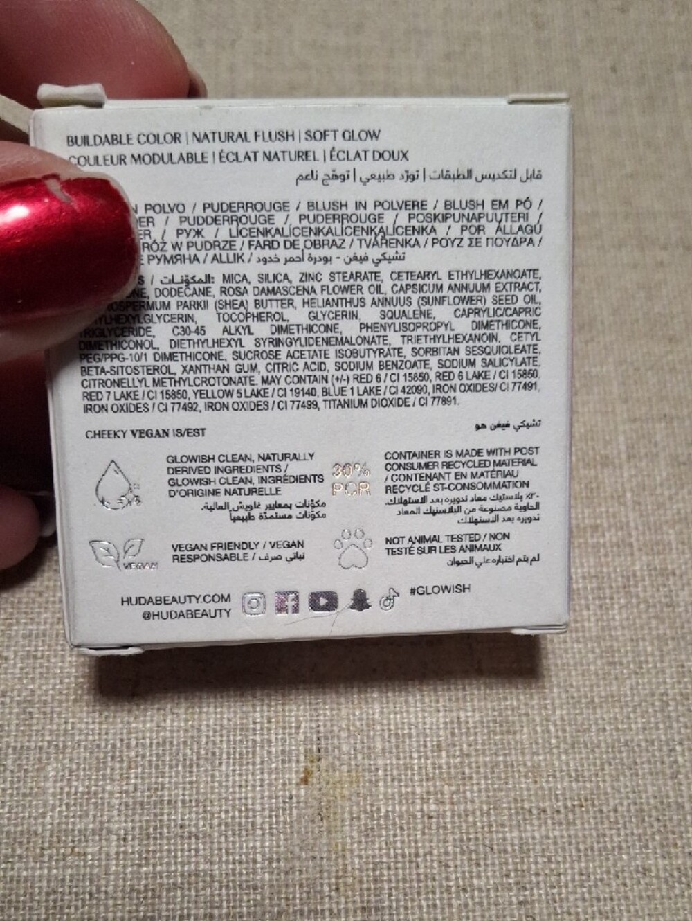 HUDA BEAUTY GloWish Cheeky Vegan Blush Powder - White Packaging (Pink Shade) - Picture 3 of 3